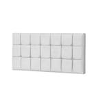 Painel Estofada Espanha 100CM Solteiro Strass Suede Branco - D A DECOR