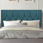 Painel Estofada Istambul Botão Capitonê 90cm Solteiro Para Cama Box Quarto Suede Azul Turquesa - Gat Magazine