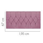 Painel Estofada Istambul Capitonê 195 cm King Size Quarto para Cama Box Suede Rosa Bebê - KDAcanto Móveis