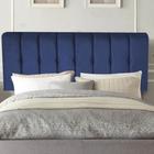 Painel Estofada Kiara 160 cm Queen Size Quarto para Cama Box Suede Azul Marinho - Damaffê Móveis