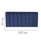 Painel Estofada Kiara 160 cm Queen Size Quarto para Cama Box Suede Azul Marinho - KDAcanto Móveis