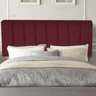 Painel Estofada Kiara 160 cm Queen Size Quarto para Cama Box Suede Bordô - Damaffê Móveis