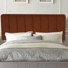 Painel Estofada Kiara 160 cm Queen Size Quarto para Cama Box Suede Terracota - Damaffê Móveis