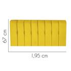 Painel Estofada Kiara 195 cm King Size Quarto para Cama Box Suede Amarelo - KDAcanto Móveis