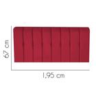 Painel Estofada Kiara 195 cm King Size Quarto para Cama Box Tecido Sintético Vermelho - KDAcanto Móveis