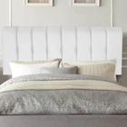 Painel Estofada Kiara 195cm King Size Box Quarto Suede Branco - Gat Magazine