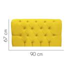 Painel Estofada Lady Capitonê 90 cm Solteiro Quarto para Cama Box Suede Amarelo - KDAcanto Móveis