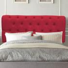 Painel Estofada Paris Botão Capitonê 160cm Queen Size Para Cama Box Quarto Suede Vermelho - Ahz Móveis