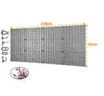 Painel Expositor De Ferramentas Modular 118cm x 52cm Em Plástico Perfurado Com 48 Ganchos Parede Cinza - AMZ