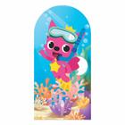 Painel Festa Decorativo Romano Baby Shark 3D 200X100Cm