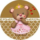 Painel Festa Redondo C/ Elástico 1,50m Ursinha Princesa