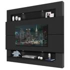 Painel Home Com Led Para TV Até 75" Polegadas Milão Preto Luapa