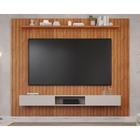 Painel Home p/ TV até 84 Pol Caravelas Ripado c/ 2 Portas 225x185cm Cinamomo/Off White - Permóbili