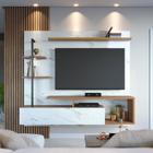 Painel Home para Tv até 58 Polegadas Maragogi Calacatta / Freijó / Branco Neve