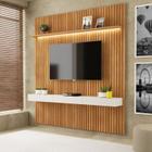 Painel Home  para TV até 75 Polegadas 184,5cm com Led  Evolution Carvalho Oro / Off-White