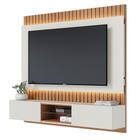 Painel Home Suspenso para TV 70 Pol. com LED 180cm Rios C05 Off White Matte/Freijó - Mpozenato