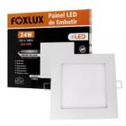 Painel Led 24W Downlight Luz Branca Quadrada Embutir Foxlux