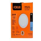 Painel Led 24W Downlight Luz Branca Redonda Embutir Foxlux