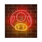 Painel Led Neon Cogumelo Mario Jogo Video Game instagramavel