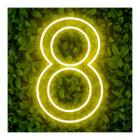 Painel Led Neon Número Luminoso 8 Oito 60cm Decoração Festa