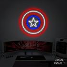 painel letreiro led Neon Capitao America decoracao festa bar - Neon Custom