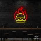 painel letreiro led Neon Hamburguer Na Chapa decoracao festa bar - Neon Custom