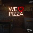 painel letreiro led Neon We Love Pizza decoracao festa bar