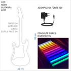 Painel Luminoso Criativo Guitarra - Neon Led - Rosa - Studio 360 Gauss