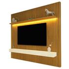 Painel Nobre Com Nicho 185cm Home para TV até 75 Polegadas com LED Gelius Naturale Off White