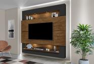 Painel para TV 75" com Nicho e Prateleira Riviera 217 Malbec / Preto - Luapa