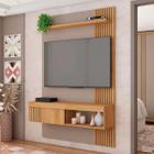 Painel para TV Até 50 Polegadas Jade 1 Porta com Ripado Buriti/Fendi - Caemmun