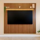 Painel Para TV até 75 Polegadas com LED 185cm Impressão 3D Ripada Liverpool Yescasa