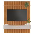 Painel para TV Ripado Riso com Nicho 65 Polegadas JCM Movelaria Cinamomo Off White 1,82M