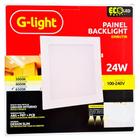 Painel Plafon de Led Embutir 24W Slim Quadrado Luz Branca - G-LIGHT