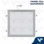 Painel plafon led 32w embutir quadrado 3000k(branco quente)bivolt