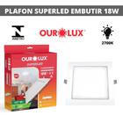 Painel plafon led embutir 18w biv 2700k quadrado