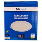 Painel Plafon Led Embutir Redondo 17cm 12W 6500K Bivolt - MB Led - 4014