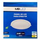 Painel Plafon Led Embutir Redondo 30cm 24W 6500K Bivolt - MB Led - 4018