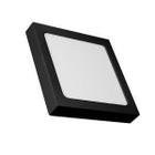 Painel plafon led quadrado 295mm 24w preto sobrepor embutir