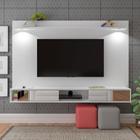 Painel Platinum Branco para TV até 47 Polegadas 2 Portas com Espelho e Luzes LED -Artely