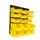 Painel Porta Ferramentas Gaveteiro Com 15 Caixas Amarelo