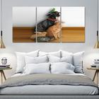 Painel quadros mosaico cachorros e gatos(pet) med. 105x65 ps 2mm adesivo fosco borda infinita