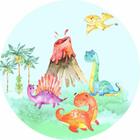 Painel Redondo 3D Sublimado Dino Baby Frd-260
