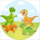 Painel Redondo 3D Sublimado Dino Baby Frd-3545