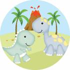 Painel Redondo 3D Sublimado Dino Baby Frd-3939