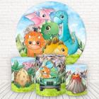 Painel Redondo Capas Tecido Sublimado 3D Dino Baby Fkpc-906