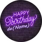 Painel Redondo Happy Birthday Personalizado com Nome em 3D - Joy and arts