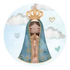 Painel Redondo Tecido 3D Religioso Nossa Senhora Frd-5257