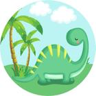 Painel Redondo Tecido Sublimado 3D Dino Baby WRD-1279