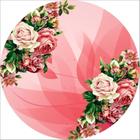 Painel Redondo Tecido Sublimado 3D Floral WRD-3203
